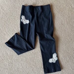 Dark denim Pants with Butterfly Accents